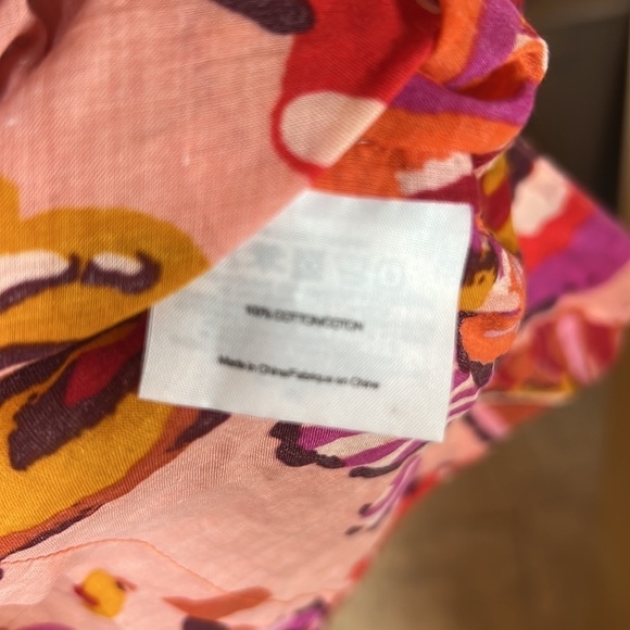 Tory Burch Pink Red Flower Print Blouse Size 4 - Picture 9 of 14
